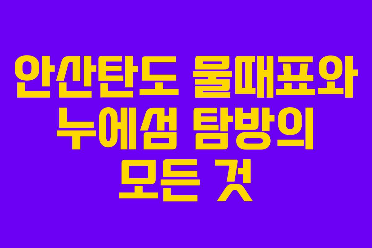 안산탄도 물때표와 누에섬 탐방의 모든 것