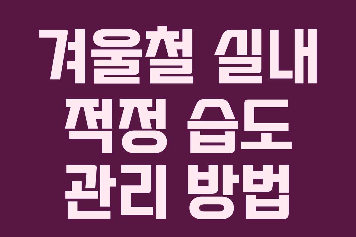 겨울철 실내 적정 습도 관리 방법