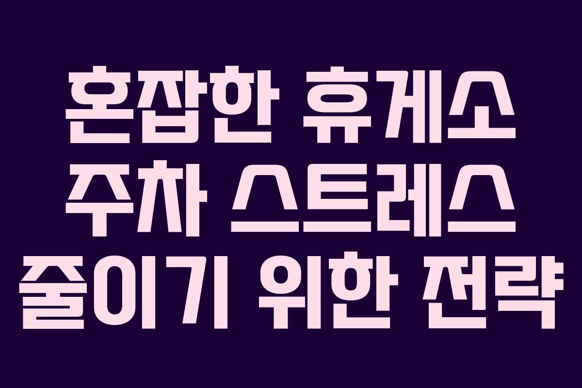 혼잡한 휴게소 주차 스트레스 줄이기 위한 전략