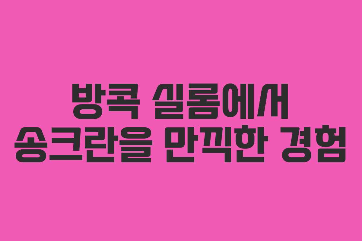방콕 실롬에서 송크란을 만끽한 경험
