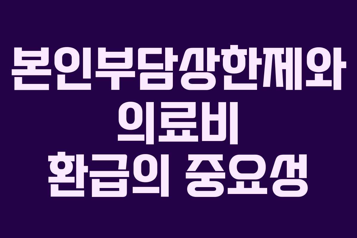 본인부담상한제와 의료비 환급의 중요성