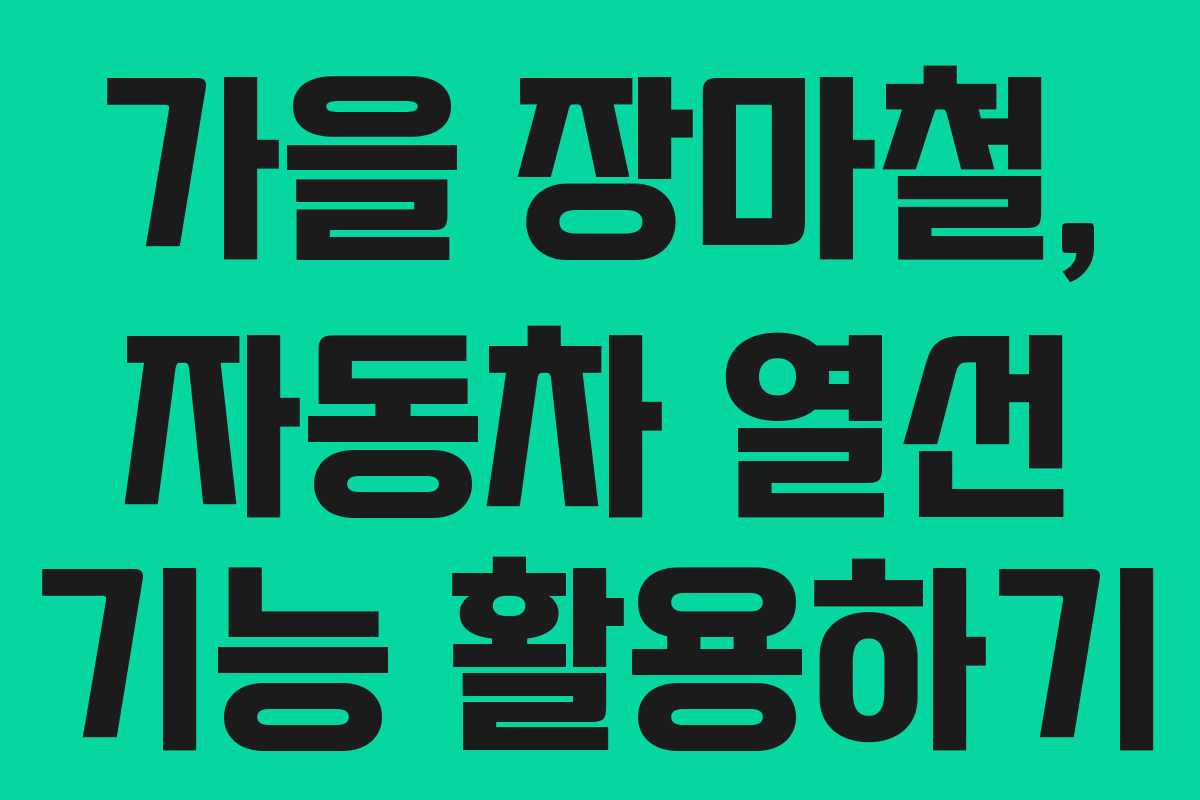 가을 장마철, 자동차 열선 기능 활용하기