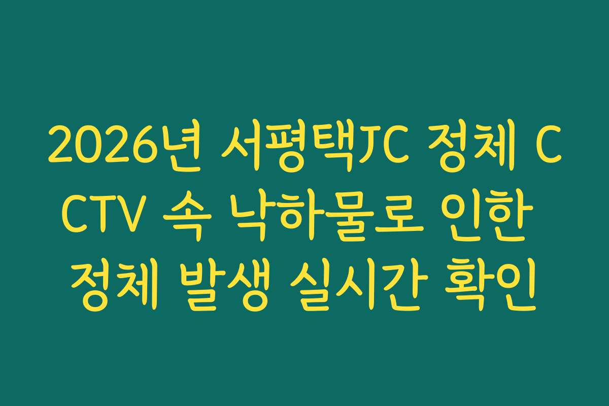 2026년 서평택JC 정체 CCTV 속 낙하물로 인한 정체 발생 실시간 확인