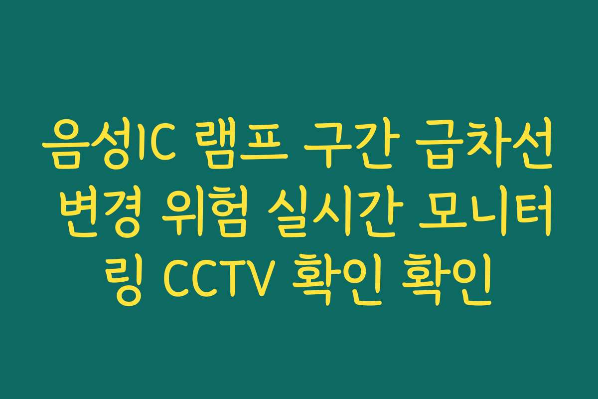 음성IC 램프 구간 급차선 변경 위험 실시간 모니터링 CCTV 확인 확인