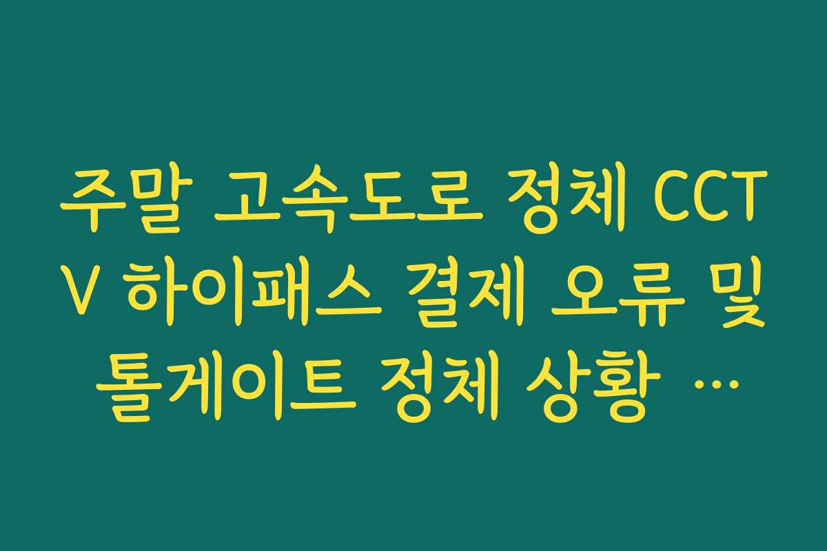 주말 고속도로 정체 CCTV 하이패스 결제 오류 및 톨게이트 정체 상황 확인