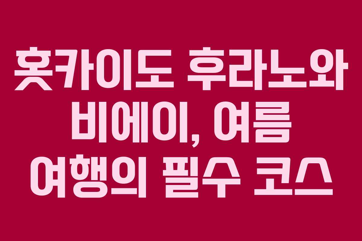 홋카이도 후라노와 비에이, 여름 여행의 필수 코스