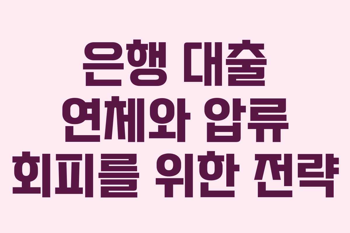 은행 대출 연체와 압류 회피를 위한 전략