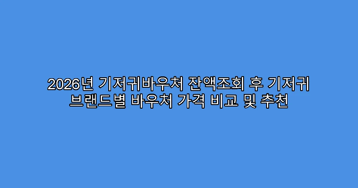 2026년 기저귀바우처 잔액조회 후 기저귀 브랜드별 바우처 가격 비교 및 추천