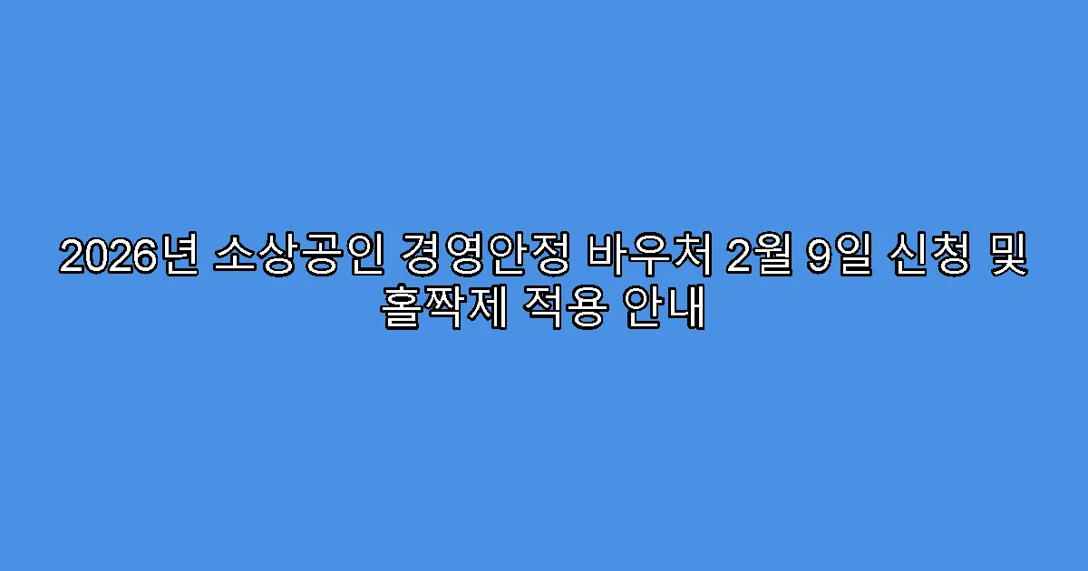 2026년 소상공인 경영안정 바우처 2월 9일 신청 및 홀짝제 적용 안내