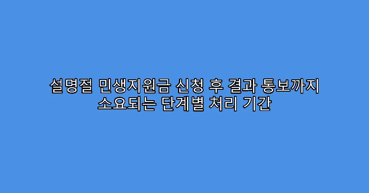 설명절 민생지원금 신청 후 결과 통보까지 소요되는 단계별 처리 기간