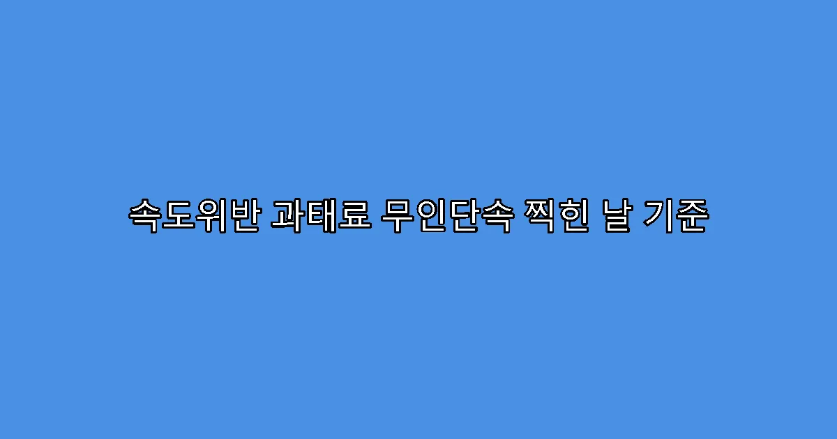 속도위반 과태료 무인단속 찍힌 날 기준