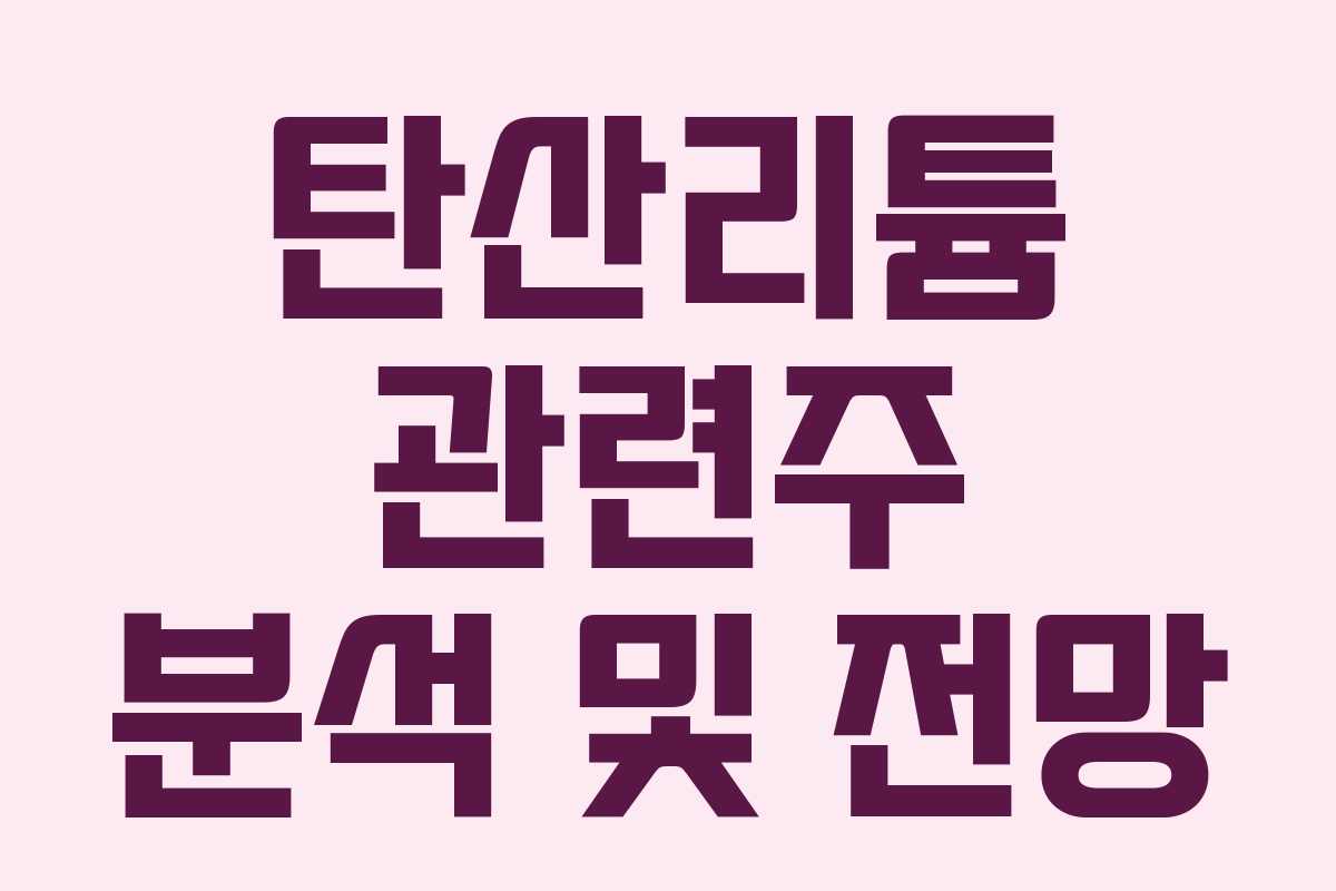 탄산리튬 관련주 분석 및 전망