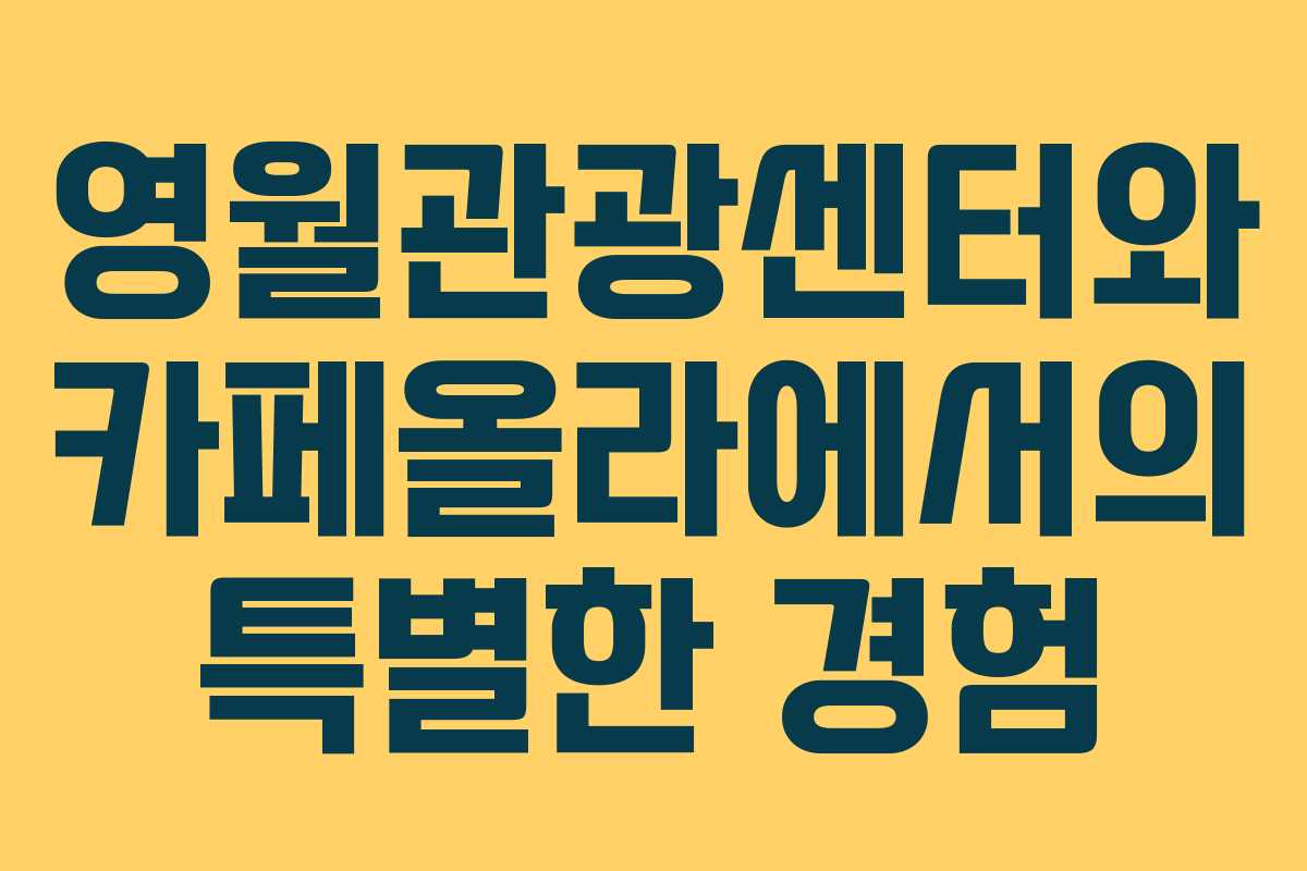 영월관광센터와 카페올라에서의 특별한 경험