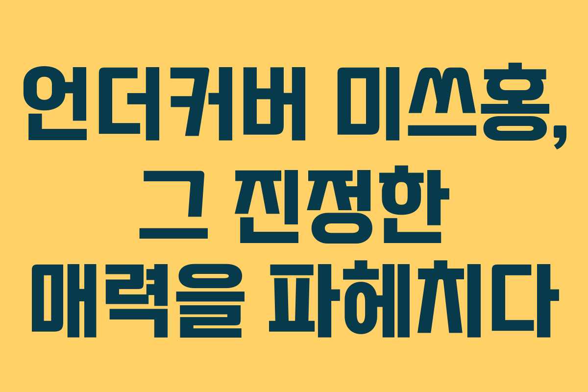 언더커버 미쓰홍, 그 진정한 매력을 파헤치다