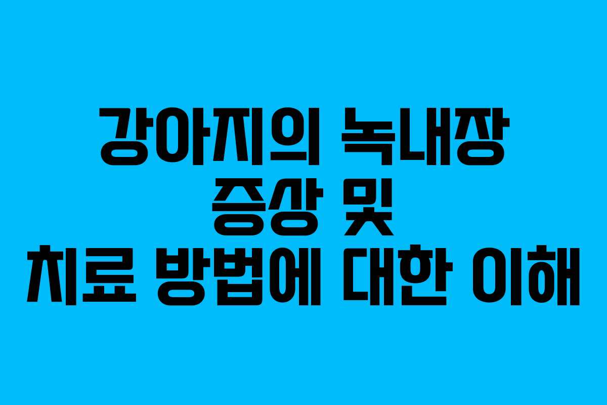 강아지의 녹내장 증상 및 치료 방법에 대한 이해