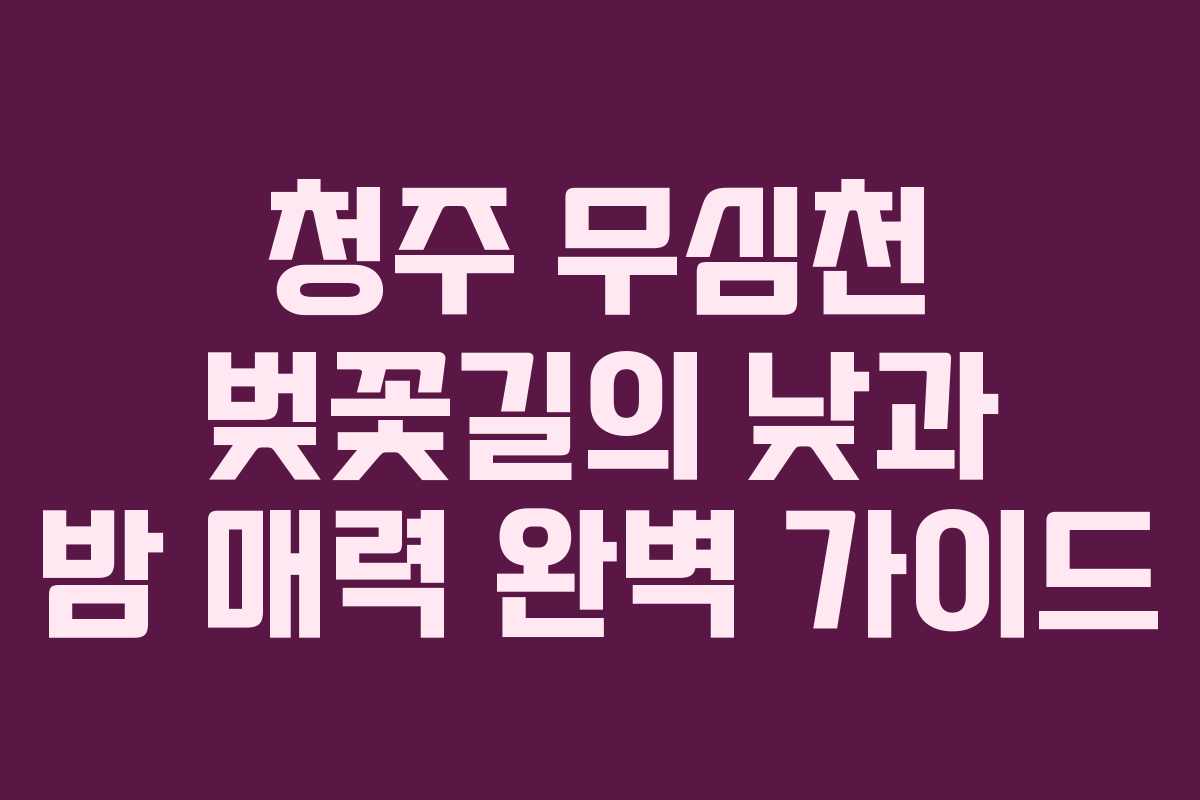 청주 무심천 벚꽃길의 낮과 밤 매력 완벽 가이드