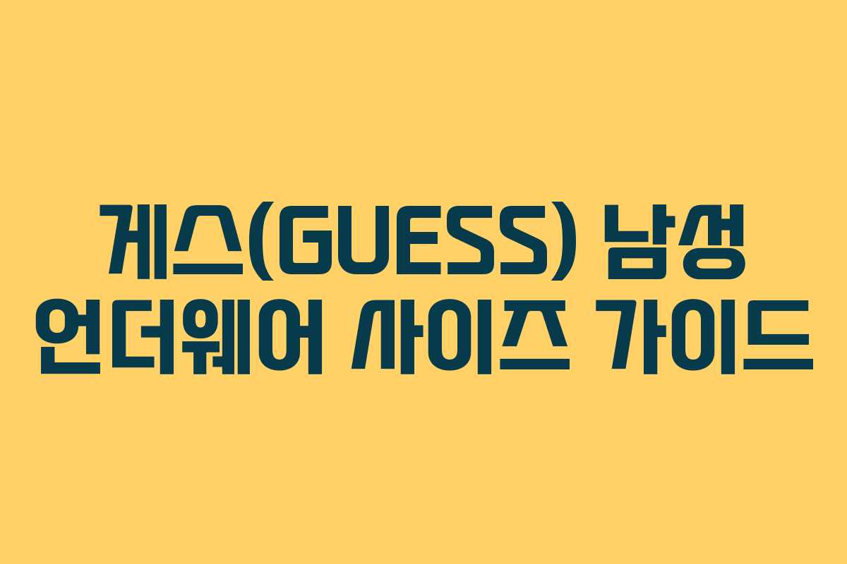 게스(GUESS) 남성 언더웨어 사이즈 가이드
