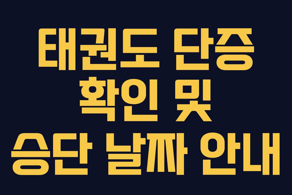 태권도 단증 확인 및 승단 날짜 안내