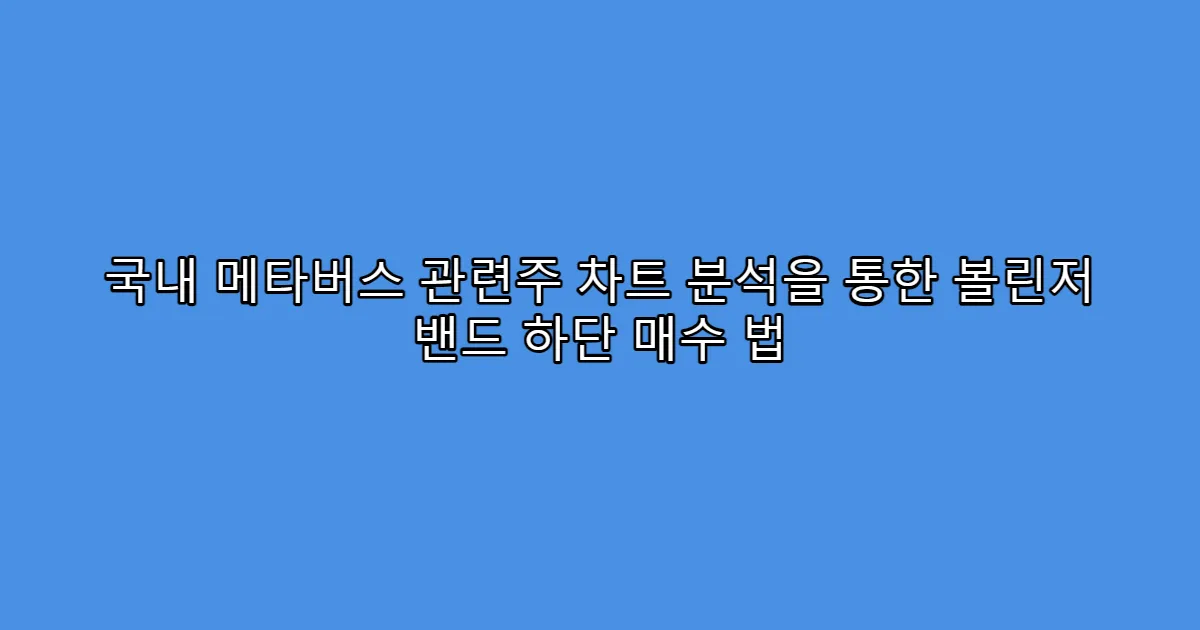 국내 메타버스 관련주 차트 분석을 통한 볼린저 밴드 하단 매수 법