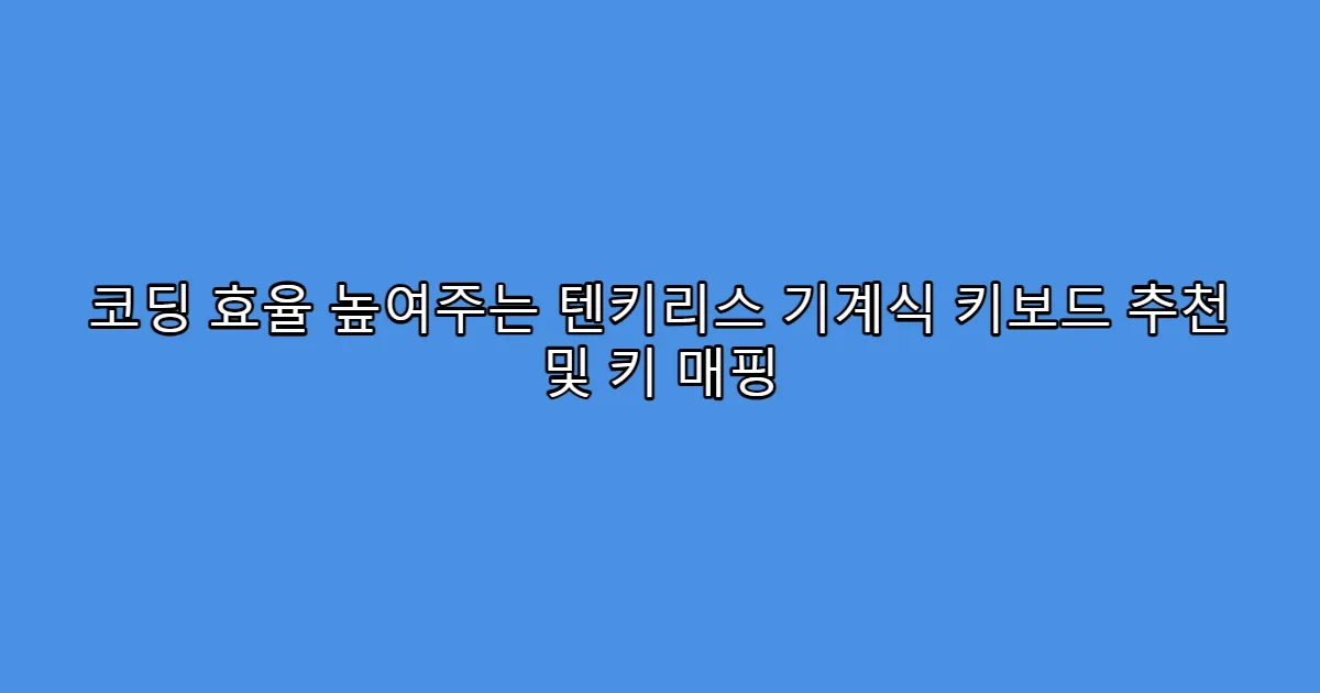 코딩 효율 높여주는 텐키리스 기계식 키보드 추천 및 키 매핑