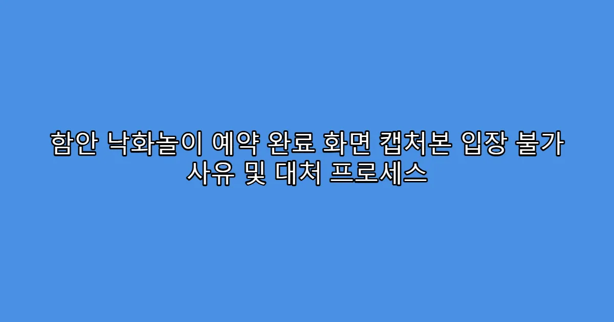 함안 낙화놀이 예약 완료 화면 캡처본 입장 불가 사유 및 대처 프로세스