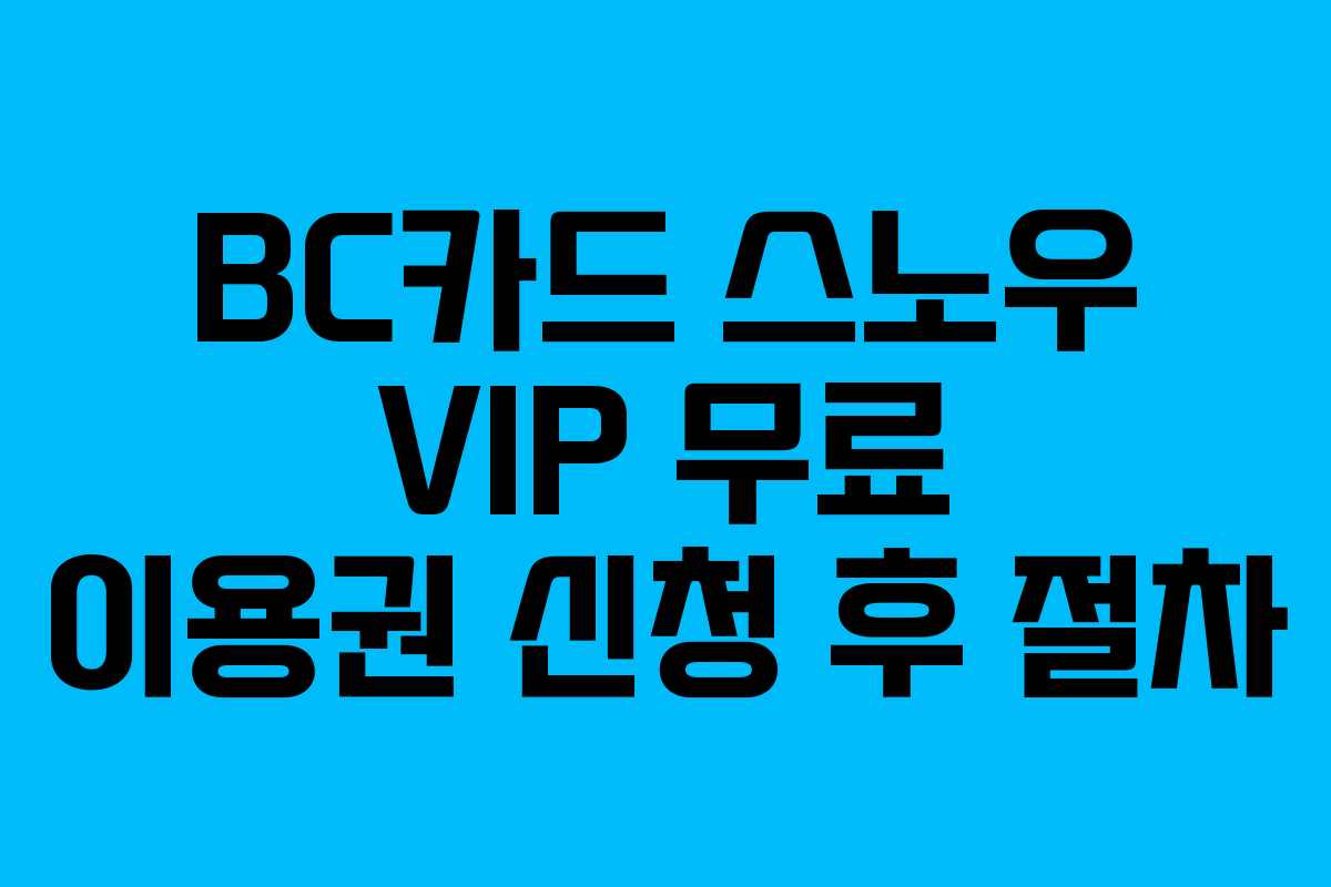 BC카드-스노우-VIP-무료-이용권-신청-후-절차