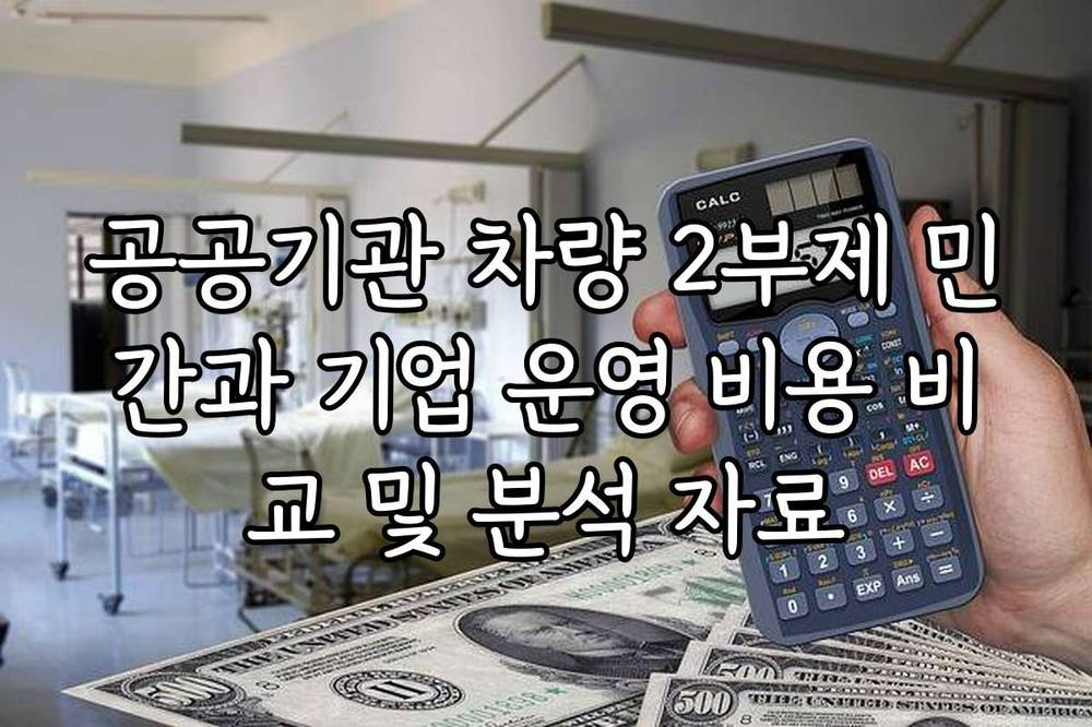 공공기관 차량 2부제 민간과 기업 운영 비용 비교 및 분석 자료