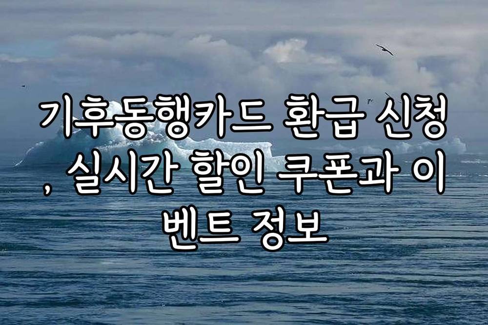 기후동행카드 환급 신청, 실시간 할인 쿠폰과 이벤트 정보