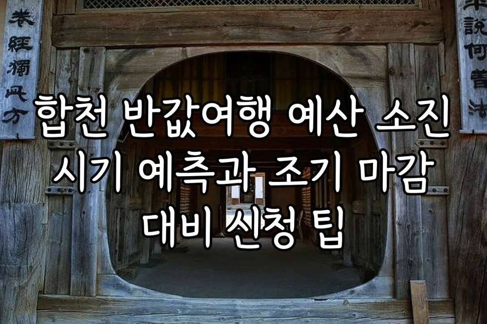 합천 반값여행 예산 소진 시기 예측과 조기 마감 대비 신청 팁