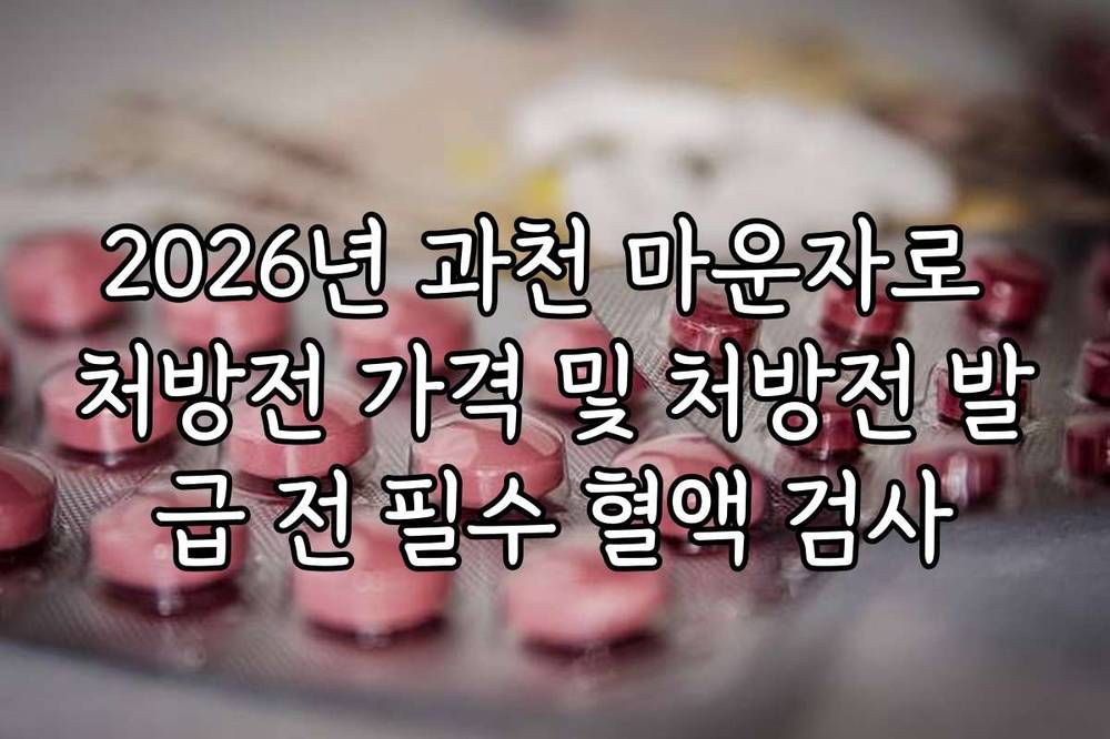 2026년 과천 마운자로 처방전 가격 및 처방전 발급 전 필수 혈액 검사