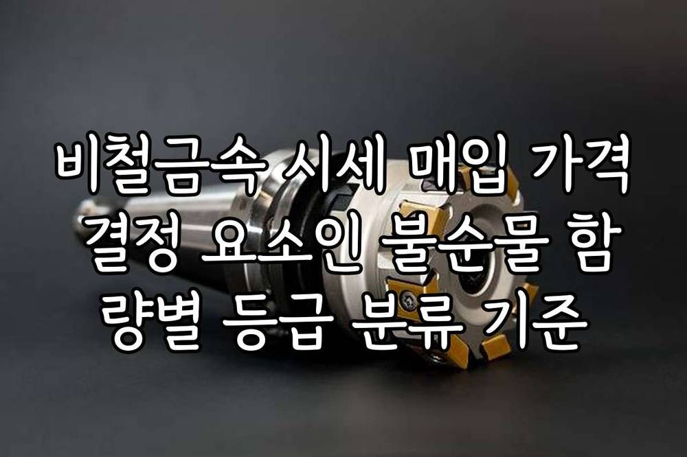 비철금속 시세 매입 가격 결정 요소인 불순물 함량별 등급 분류 기준