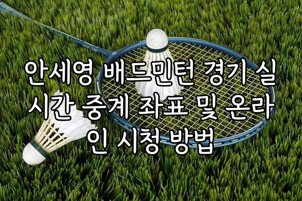 안세영 배드민턴 경기 실시간 중계 좌표 및 온라인 시청 방법