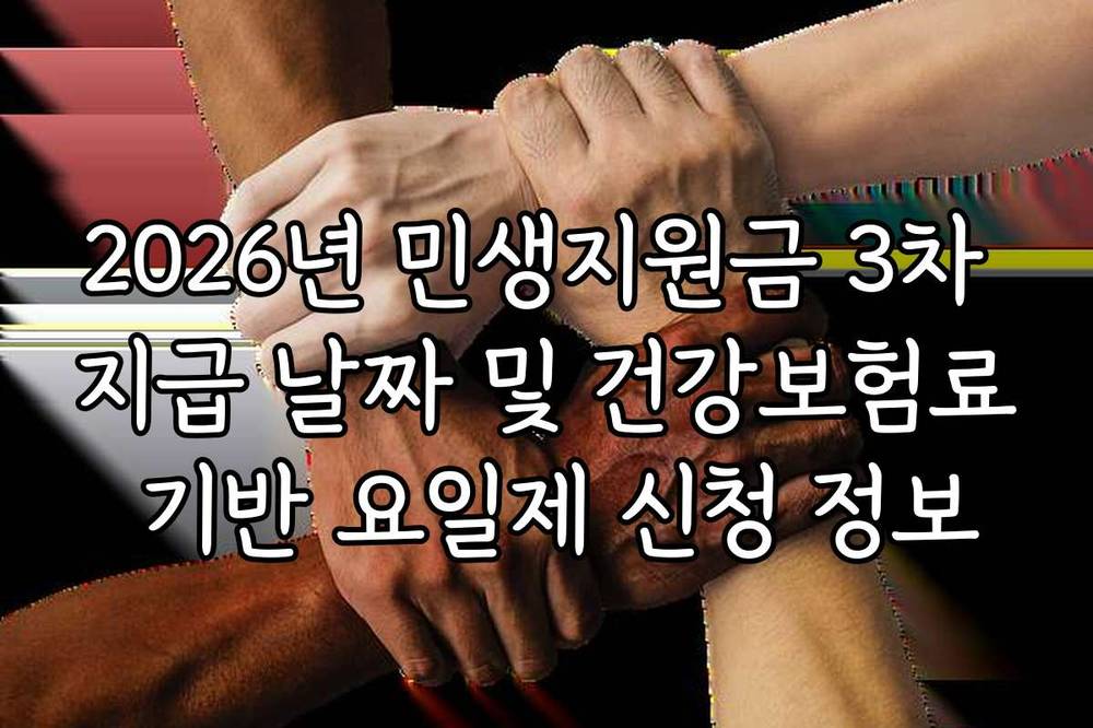 2026년 민생지원금 3차 지급 날짜 및 건강보험료 기반 요일제 신청 정보