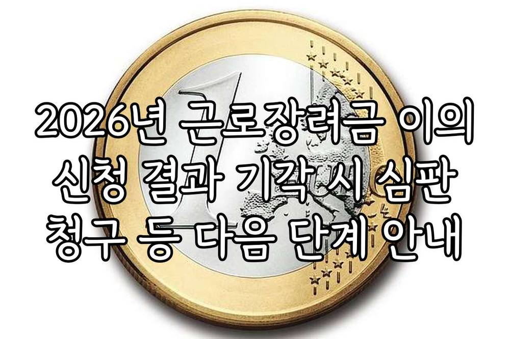 2026년 근로장려금 이의 신청 결과 기각 시 심판 청구 등 다음 단계 안내