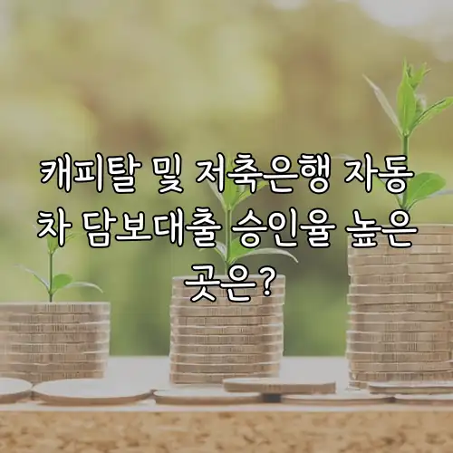 캐피탈 및 저축은행 자동차 담보대출 승인율 높은 곳은?