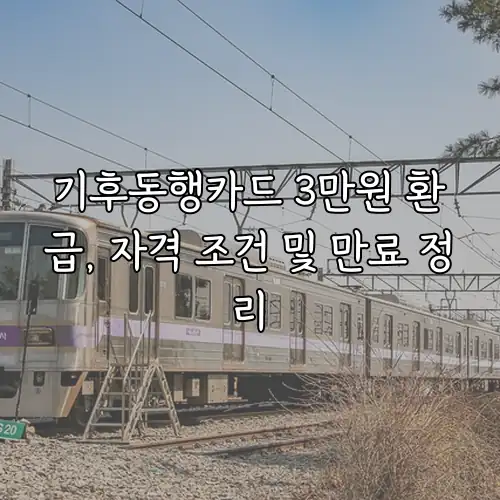 기후동행카드 3만원 환급, 자격 조건 및 만료 정리