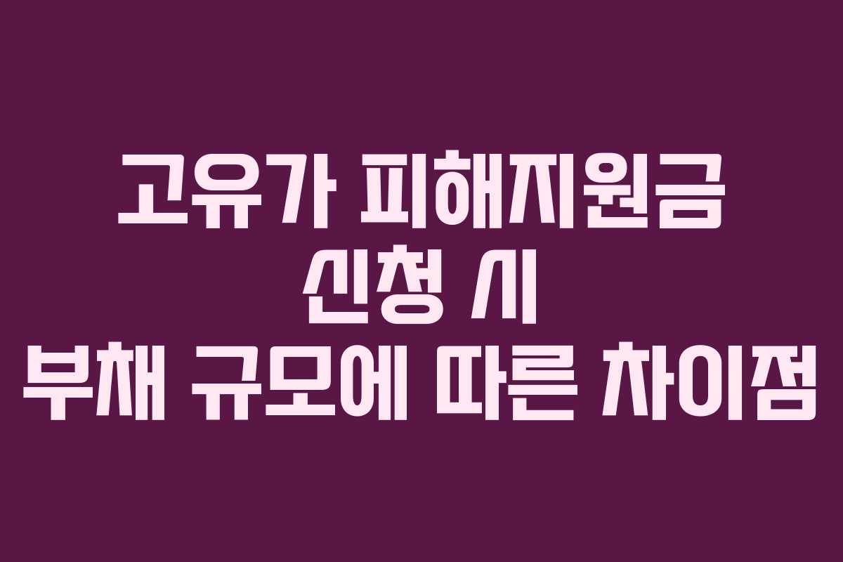 고유가 피해지원금 신청 시 부채 규모에 따른 차이점