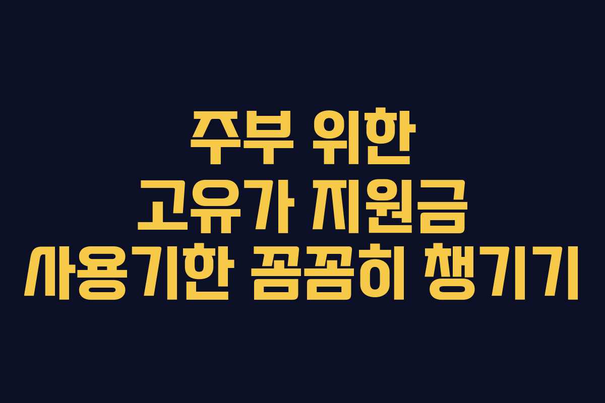 주부-위한-고유가-지원금-사용기한-꼼꼼히-챙기기