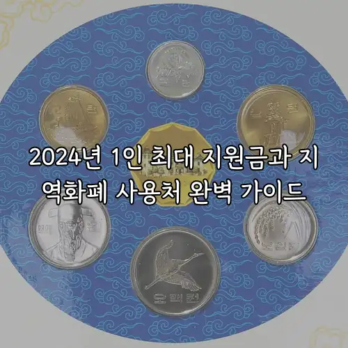 2024년 1인 최대 지원금과 지역화폐 사용처 완벽 가이드