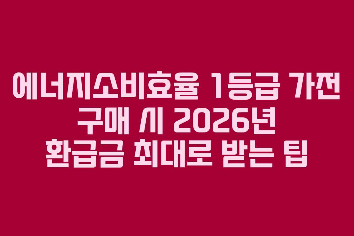 에너지소비효율-1등급-가전-구매-시-2026년-환급금-최대로-받는-팁