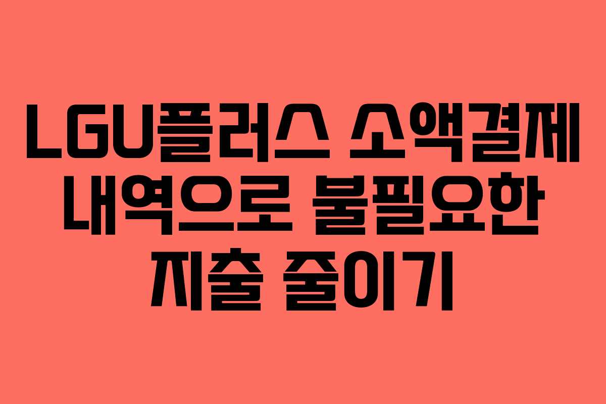 LGU플러스-소액결제-내역으로-불필요한-지출-줄이기
