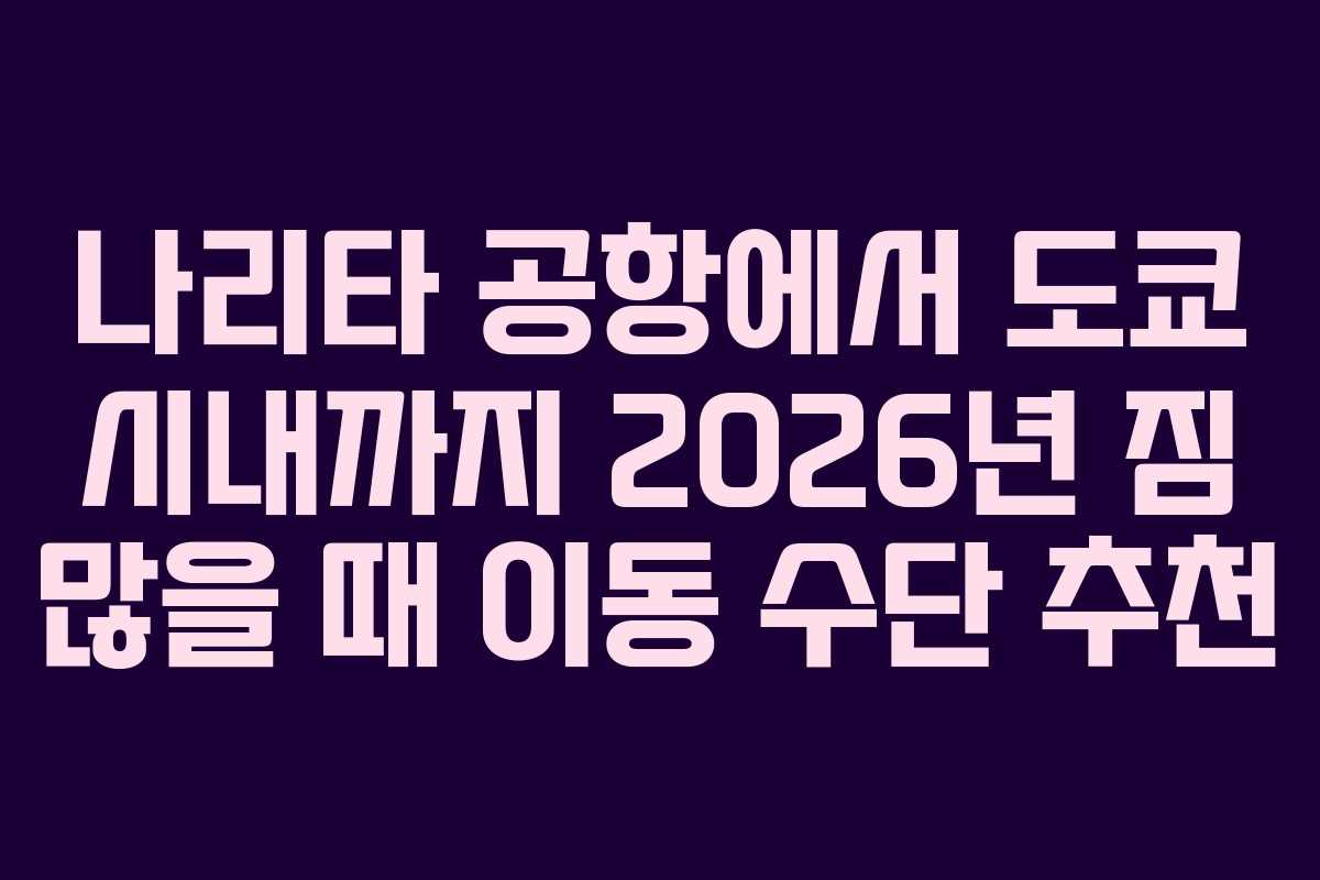 나리타-공항에서-도쿄-시내까지-2026년-짐-많을-때-이동-수단-추천
