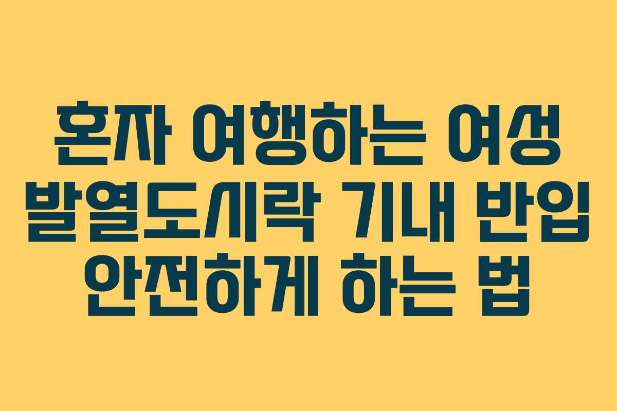 혼자-여행하는-여성-발열도시락-기내-반입-안전하게-하는-법