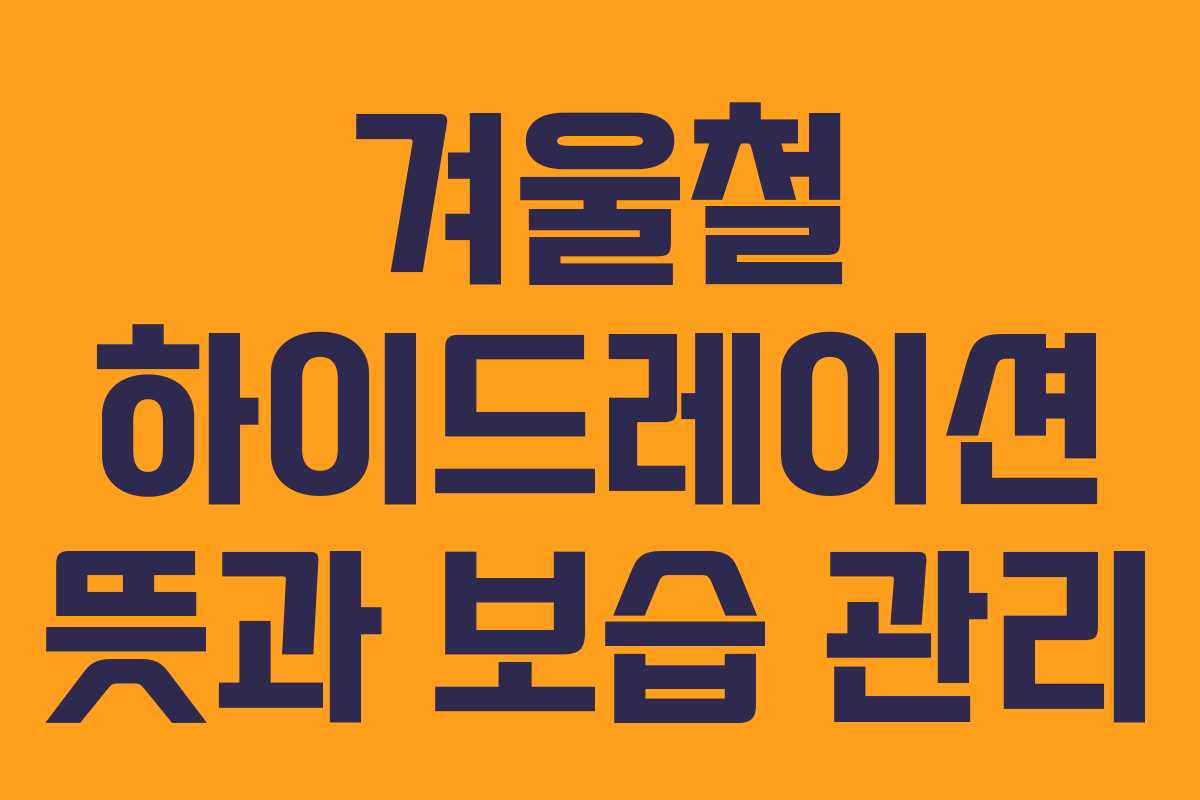 겨울철-하이드레이션-뜻과-보습-관리