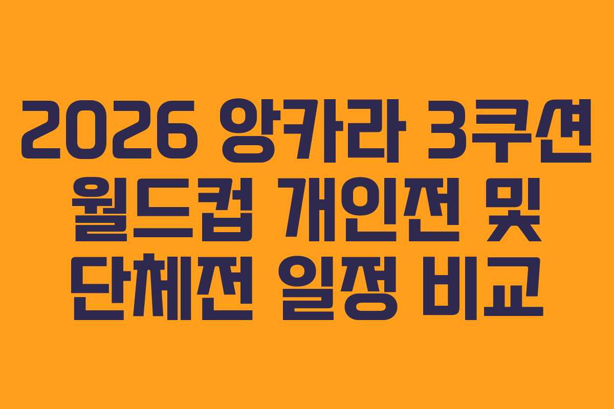 2026-앙카라-3쿠션-월드컵-개인전-및-단체전-일정-비교